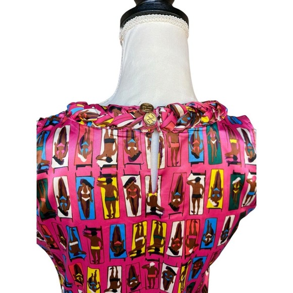 TRACY NEGOSHIAN Pink‎ Sunbathers Braided Neckline Shift Dress - Small - Picture 7 of 14